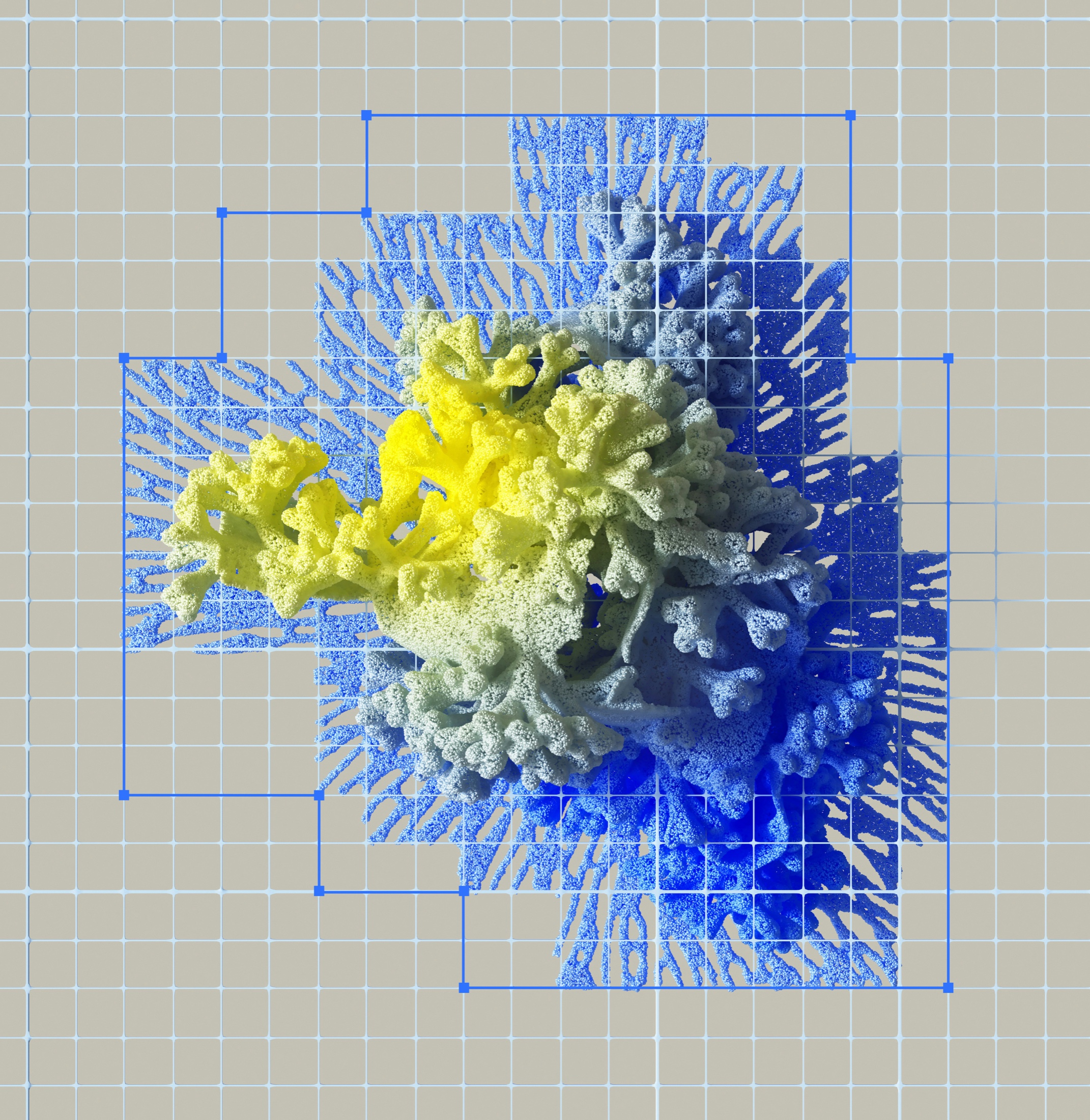 A Floats canvas — a form arranged on an infinite grid